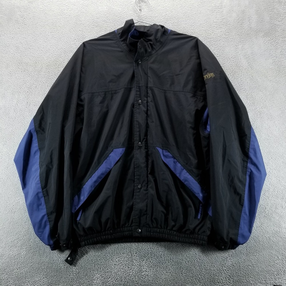 FootJoy Dry Joys Jacket L Black Windbreaker Snap Up Pockets Golfing‎ Waterproof